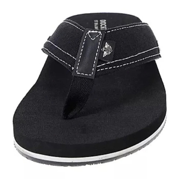 Dockers Mens Flip-Flops Black and White Small Size 7/8 New - Picture 3 of 14